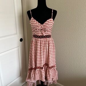 Main Strip High Low Pin Up Style Dress